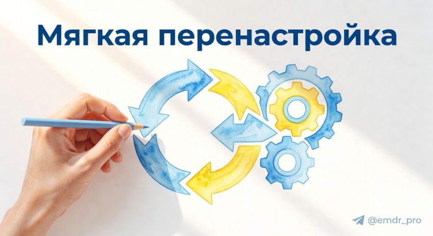 Абстрактная иллюстрация петли привычки, как схема для мягкого изменения поведения.